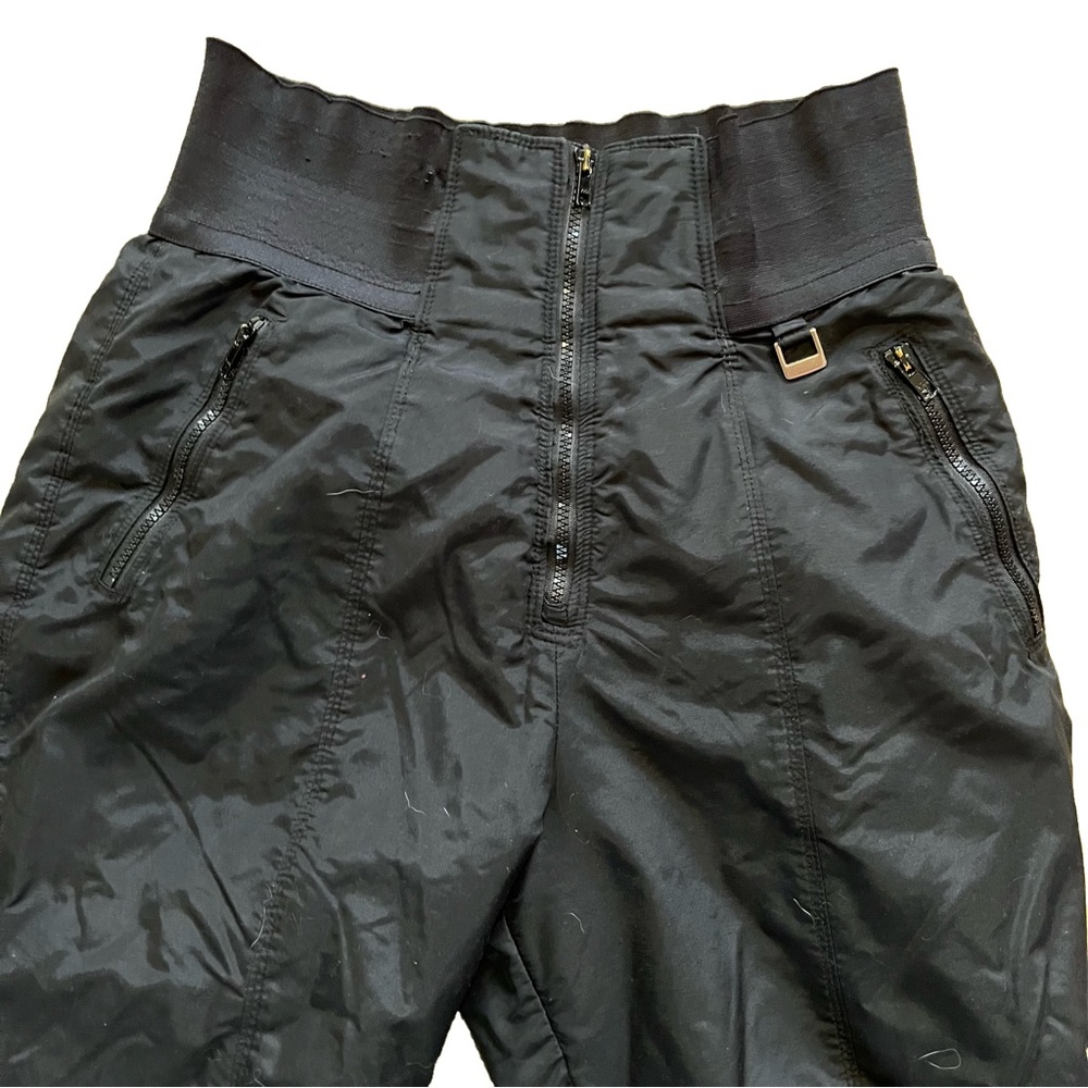 High Waist black snow pants skinny stirrups ladies size 14